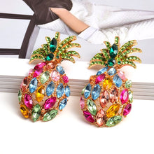 Load image into Gallery viewer, Wholesale Fashion Pineapple-Shaped Colorful Rhinestone Dangle Drop Earrings High-Quality Crystals Jewelry Accessories For Women