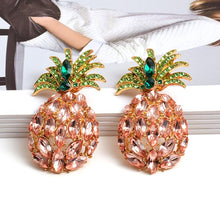 Load image into Gallery viewer, Wholesale Fashion Pineapple-Shaped Colorful Rhinestone Dangle Drop Earrings High-Quality Crystals Jewelry Accessories For Women
