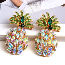 Load image into Gallery viewer, Wholesale Fashion Pineapple-Shaped Colorful Rhinestone Dangle Drop Earrings High-Quality Crystals Jewelry Accessories For Women