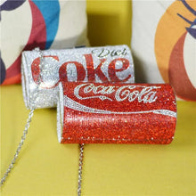 Load image into Gallery viewer, Rhinestone Coke and Diet Coke Cocktail Evening Clutch