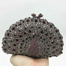 Load image into Gallery viewer, Rhinestone Peacock Cocktail Evening Clutch (Several Colors)