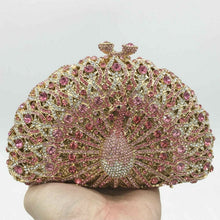 Load image into Gallery viewer, Rhinestone Peacock Cocktail Evening Clutch (Several Colors)