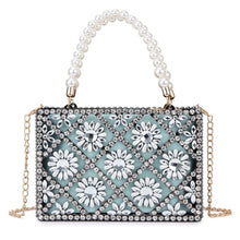 Load image into Gallery viewer, Rhinestone Flower Cocktail Evening Clutch (4 Colors)