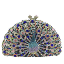 Load image into Gallery viewer, Rhinestone Peacock Cocktail Evening Clutch (Several Colors)