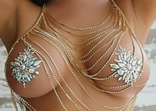 Load image into Gallery viewer, Reusable Rhinestone Pasties w/ Body Glue for Reapplication