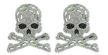 Load image into Gallery viewer, Reusable Skull & Bones Rhinestone Pasties w/ Body Glue for Reapplication
