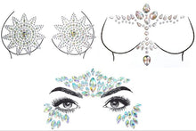 Load image into Gallery viewer, Set of (3) Reusable Sexy Rhinestone Body Stickers Pasties