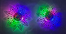 Load image into Gallery viewer, Reusable LED Light Up Pasties | Star/Sun Rhinestone Pasties | Music Festival Nipple Covers | Burlesque &amp; Night Club Nipple Pasties Covers
