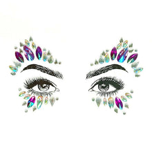 Load image into Gallery viewer, Purple Face &amp; Eyes Sexy Rhinestone Body Stickers
