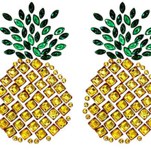 Load image into Gallery viewer, Pineapple Sexy Rhinestone Pasties Nipple Covers Self Adhesive Reusable
