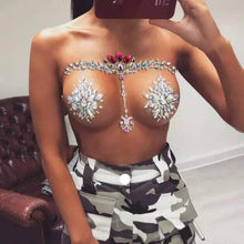 Load image into Gallery viewer, Blue &amp; Green Face &amp; Eyes Sexy Rhinestone Body Stickers
