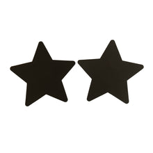 Load image into Gallery viewer, 2 Pairs Black Star Pasties Nipple Covers Breasts Self Adhesive - Body Stickers, Lifestyle, Rave, Rally, Costume, Lingerie
