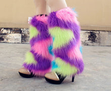 Load image into Gallery viewer, Sexy Multicolored Faux Fur Leg/Boot Warmer  - Festival, Clubs, Raves, Cosplay, Costumes
