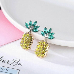 Crystal Pineapple Black Choker & Earrings Rhinestone Necklace Lifestyle Swinger Jewelry