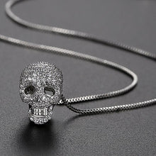 Load image into Gallery viewer, JINSE Hip Hop Cubic Zircon Colorful Skull Skeleton Pendant Necklace For Men Women Fashion Necklace Jewelry Gifts
