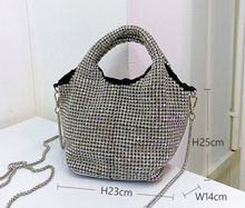 Load image into Gallery viewer, Sass Chick Original Bucket W/ Rhinestone Handles Crystal Bag (Multiple Colors)
