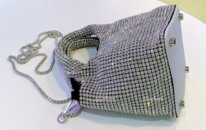 Sass Chick Original Bucket W/ Rhinestone Handles Crystal Bag (Multiple Colors)