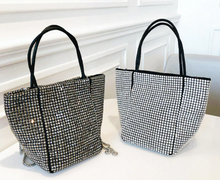 Load image into Gallery viewer, Sass Chick Original Tote W/ Rhinestone Handles Crystal Bag (Multiple Colors)
