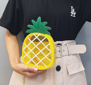 Small Transparent Pineapple Bag w/ Chain