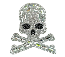 Load image into Gallery viewer, Set of 2 Rhinestone Skull and Bones Decals
