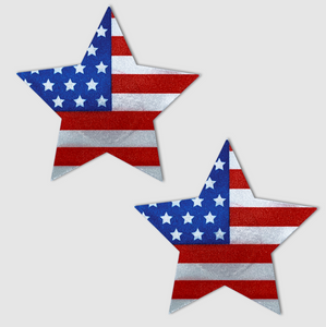 2 Pairs USA American Flags Star 4th July Pasties Body Art Sticker Lifestyle