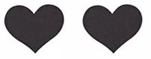 Load image into Gallery viewer, 2 Pairs Black Heart Pasties Nipple Covers Breasts Self Adhesive - Body Stickers, Lifestyle, Rave, Rally, Costume, Lingerie
