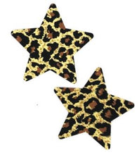Load image into Gallery viewer, 2 Pairs Leopard Star Sexy Pasties Nipple Covers Breasts Self Adhesive - Body Stickers, Lifestyle, Rave, Rally, Costume, Lingerie
