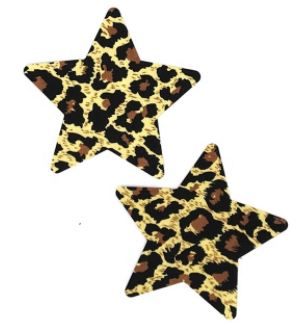 2 Pairs Leopard Star Sexy Pasties Nipple Covers Breasts Self Adhesive - Body Stickers, Lifestyle, Rave, Rally, Costume, Lingerie