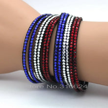 Load image into Gallery viewer, Crystal Double Wrap Leather Bracelet (Several Colors)
