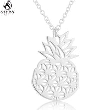 Load image into Gallery viewer, Oly2u Summer Pineapple Pendant Necklace for Women Minimalist Jewelry Hollow Hawaii Stainless Steel Necklaces Friendship Gift Bff
