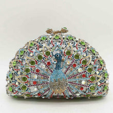 Load image into Gallery viewer, Rhinestone Peacock Cocktail Evening Clutch (Several Colors)
