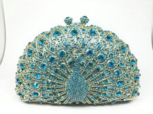 Load image into Gallery viewer, Rhinestone Peacock Cocktail Evening Clutch (Several Colors)
