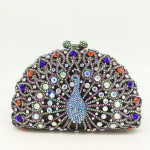 Rhinestone Peacock Cocktail Evening Clutch (Several Colors)