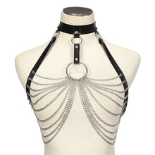 Load image into Gallery viewer, Goth Leather Body Harness Bralette Chain (Several Styles and Colors, Tops and Bottoms)
