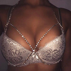 Sexy Rhinestone Bralette Crystal Body Chain (2 Styles) Silver or Gold