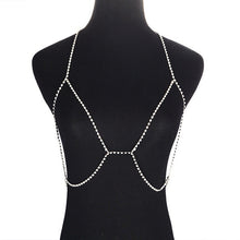 Load image into Gallery viewer, Sexy Rhinestone Bralette Crystal Body Chain (2 Styles) Silver or Gold
