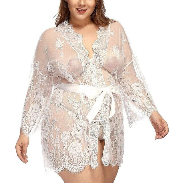 Sexy Lace Short Robe Lingerie Nightwear (Choose from many sizes and colors)