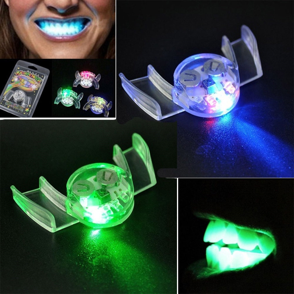 Flashing LED Light Up Mouth Guard /Teeth Piece Glow Teeth - Party, Rave, Clubs