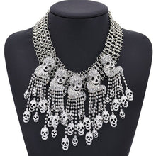 Load image into Gallery viewer, LZHLQ 2020 Necklace Skeleton Head Short Chain Female Fashion Accessories Collar Skull Necklace Punk Chunky Jewelry Accessories
