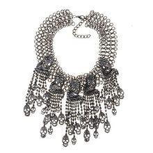 Load image into Gallery viewer, Exaggerated Skeleton Head Necklace Women Vintage Large Collar Skull Necklace Maxi Chunky Chains Statement Big Choker Necklace
