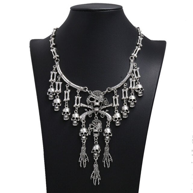 LZHLQ Exaggeration Necklaces & Pendants 2020 Fashion Rock Punk Skull Statement Collares Necklace Vintage Women Jewelry