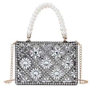 Rhinestone Flower Cocktail Evening Clutch (4 Colors)