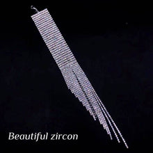 Load image into Gallery viewer, Fashion long tassel Rhinestone Bracelet Hand jewelry for women Bridal Crystal Statement Bracelets Wedding Jewelry party gifts

