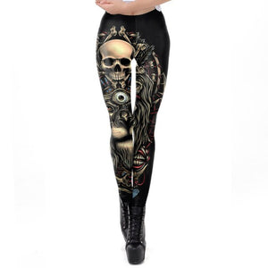 NADANBAO The Dead Girl Skull Horrible Scary Women leggings Print Fitness Workout Legging High waist legins for Girl