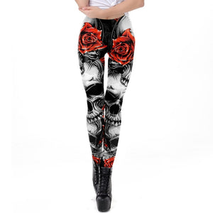 NADANBAO The Dead Girl Skull Horrible Scary Women leggings Print Fitness Workout Legging High waist legins for Girl