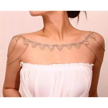 Load image into Gallery viewer, Sweet romantic Bohemian punk style collar chain shining Rhinestone Crystal shoulder chain women&#39;s sexy body jewelry
