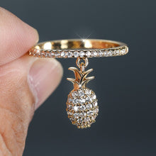 Load image into Gallery viewer, Gold or Silver Pineapples Pendant Ring
