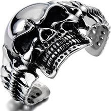 Load image into Gallery viewer, Big Skull Metal Bangle Bracelet for Men or Women
