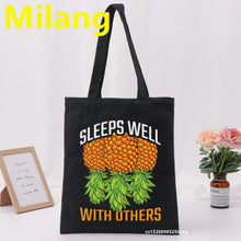 Load image into Gallery viewer, Lifestyle Pineapple Tote Bags - Many Styles &quot;Married with Benefits&quot;  &quot;Sleeps well with Others&quot;  and MORE!
