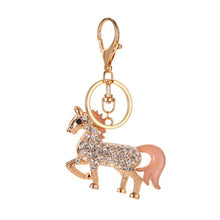 Load image into Gallery viewer, Women Cute Rhinestone Unicorn pony Design Keychain Bag Car Key Ring Charm Pendant Best Gifts for Purse 2020

